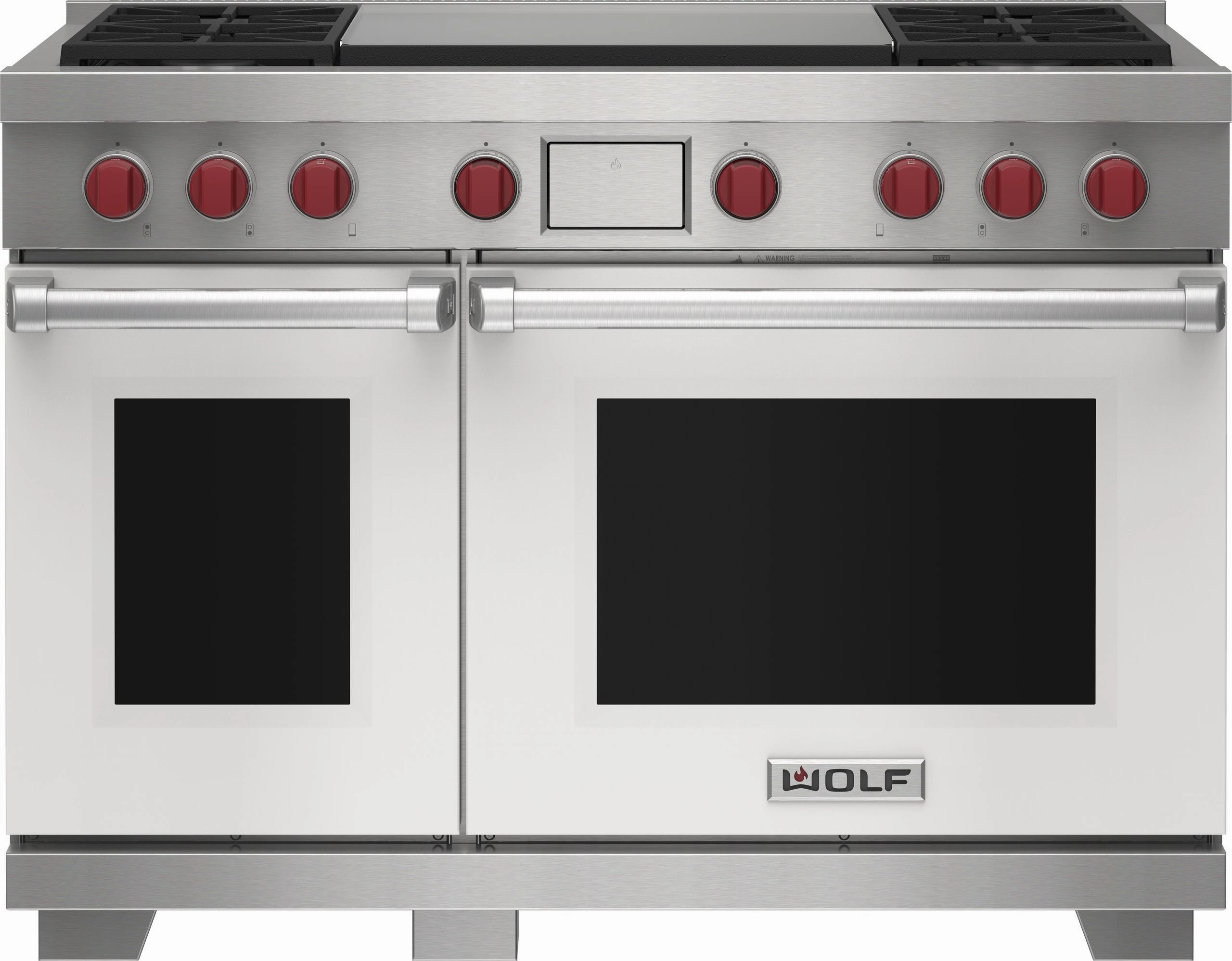 Wolf DF48450DGBKPLP 48" Dual Fuel Range - 4 Burners And Infrared Dual Griddle