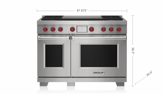 Wolf DF48450DGWHP 48" Dual Fuel Range - 4 Burners And Infrared Dual Griddle