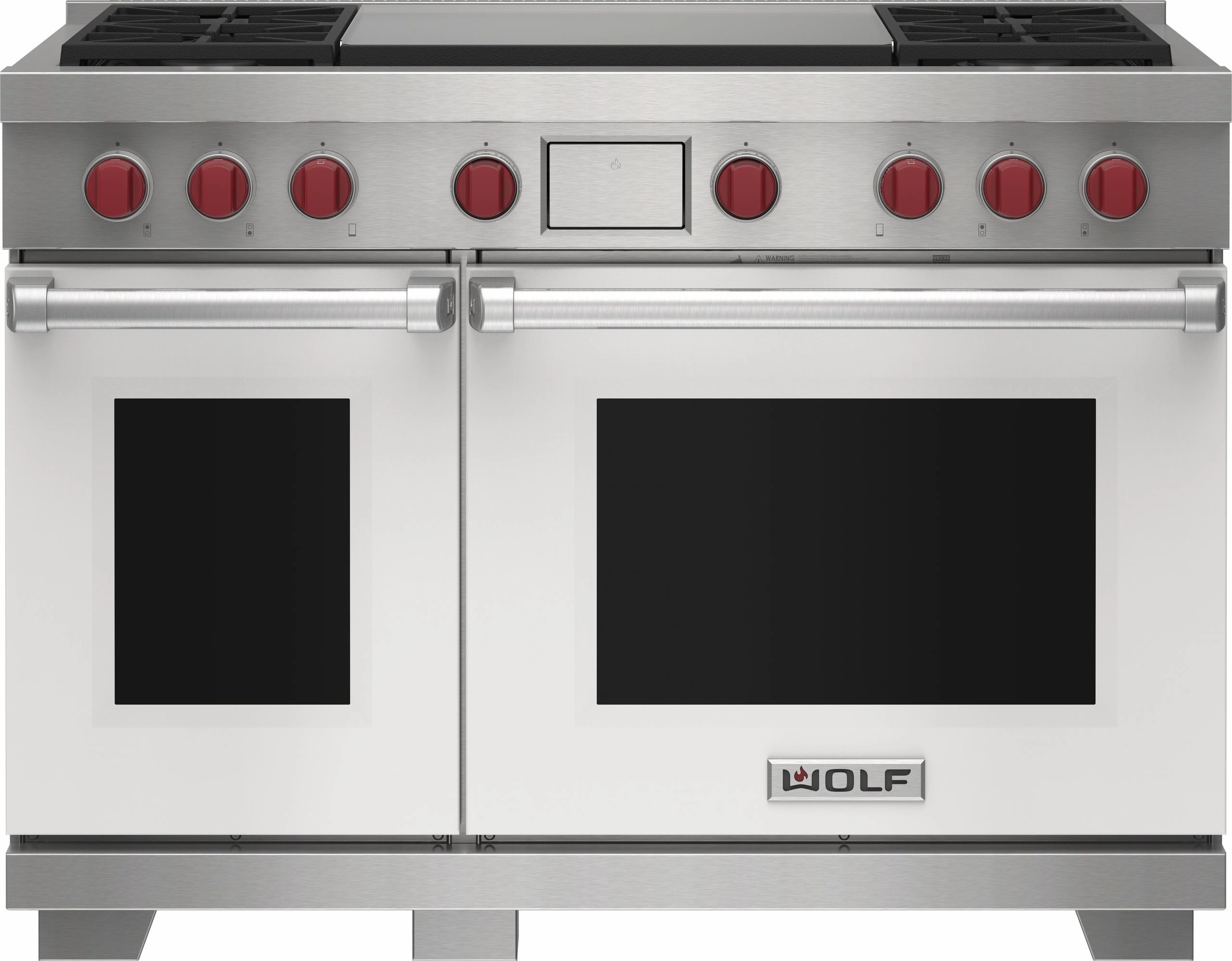 Wolf DF48450DGWHP 48" Dual Fuel Range - 4 Burners And Infrared Dual Griddle Freestanding Ranges freestanding dual fuel range 30 inch