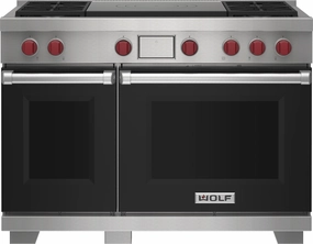 Wolf DF48450FBKP 48" Dual Fuel Range - 4 Burners And French Top Freestanding Ranges freestanding dual fuel range 30 inch