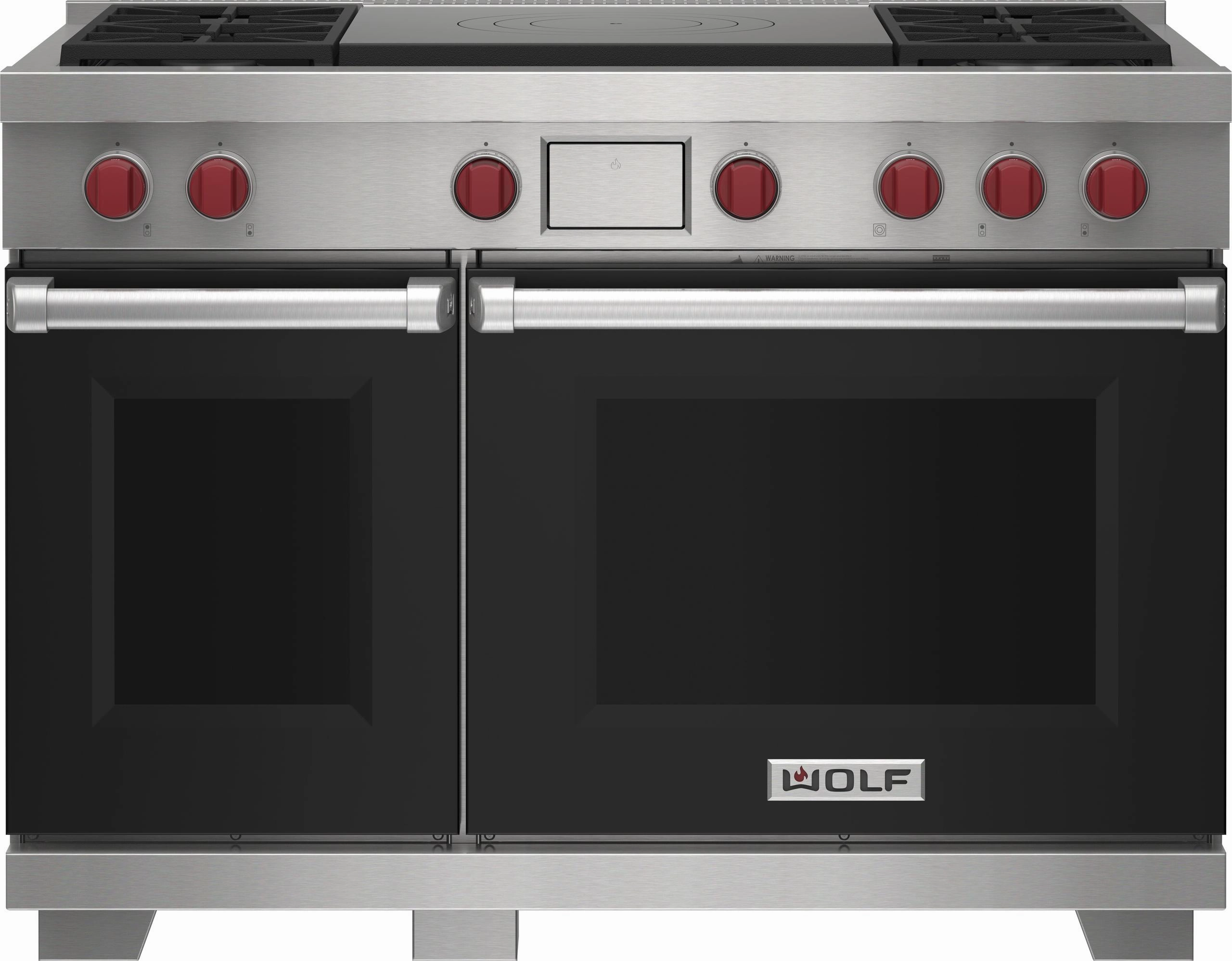 Wolf DF48450FBKPLP 48" Dual Fuel Range - 4 Burners And French Top Freestanding Ranges freestanding dual fuel range 30 inch