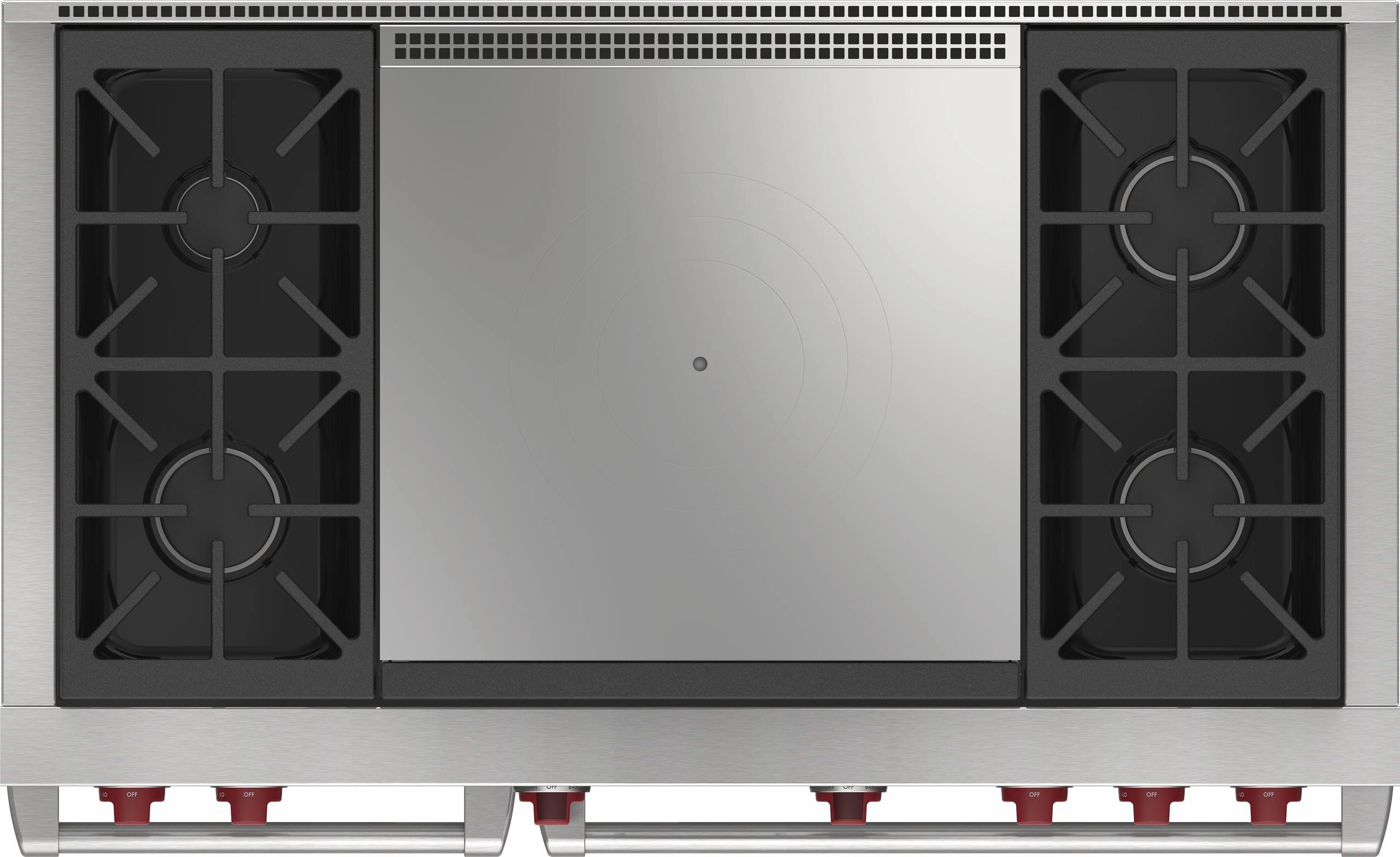Wolf DF48450FBKPLP 48" Dual Fuel Range - 4 Burners And French Top