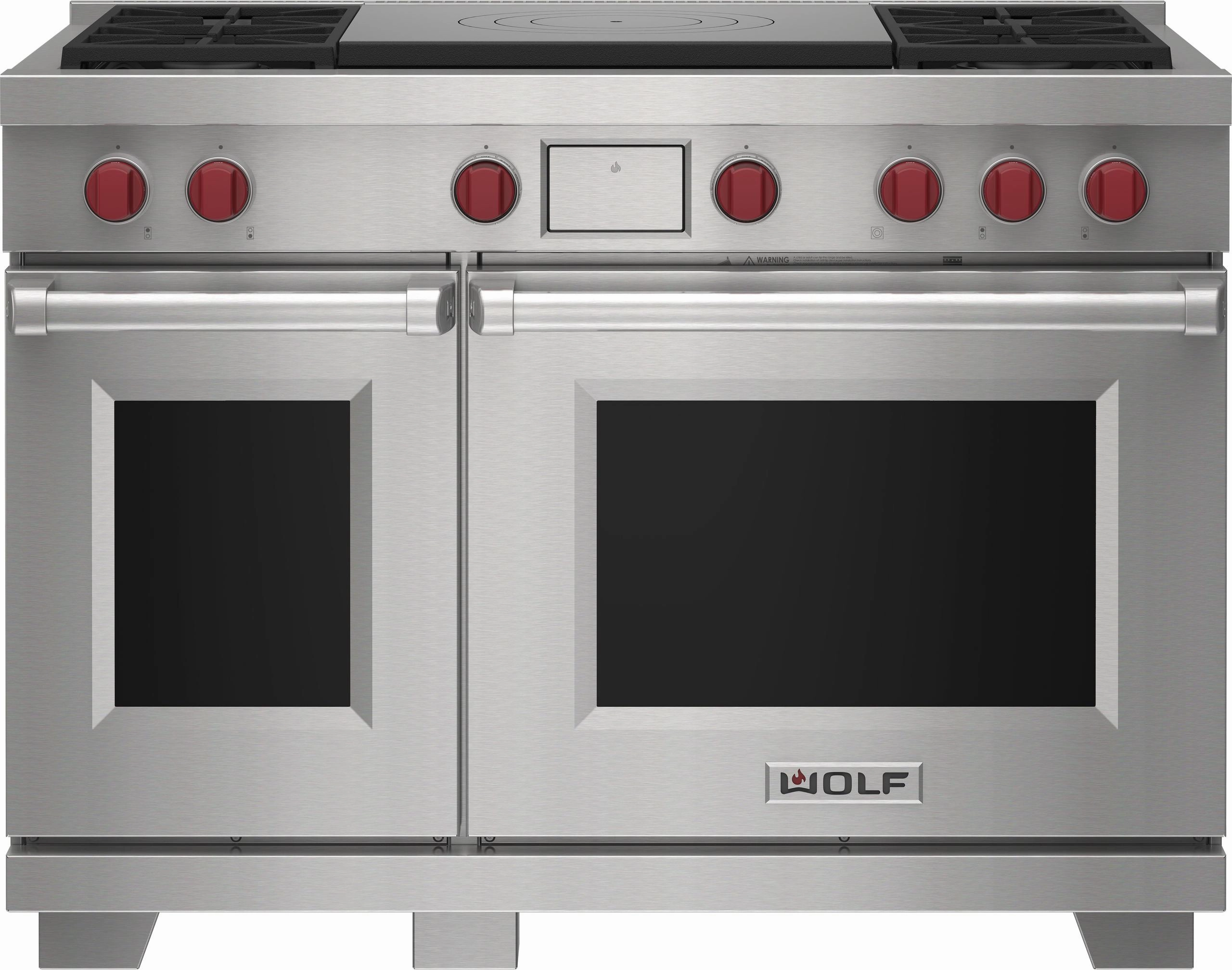 Wolf DF48450FBKPLP 48" Dual Fuel Range - 4 Burners And French Top