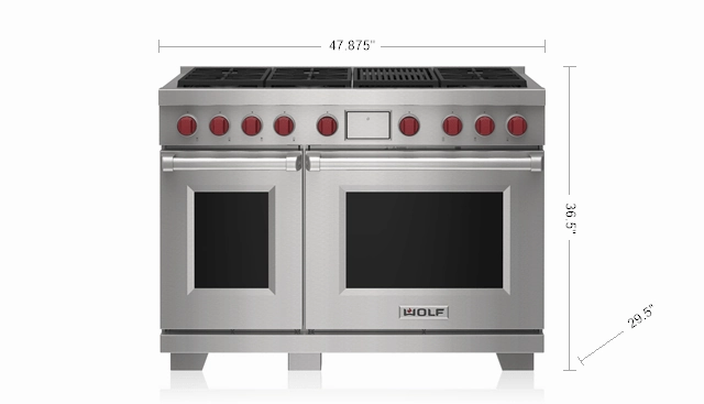 Wolf DF48650CWHPLP 48" Dual Fuel Range - 6 Burners And Infrared Charbroiler