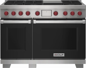 Wolf DF48650GBKPLP 48" Dual Fuel Range - 6 Burners And Infrared Griddle Freestanding Ranges freestanding dual fuel range 30 inch