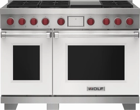 Wolf DF48650GWHP 48" Dual Fuel Range - 6 Burners And Infrared Griddle Freestanding Ranges freestanding dual fuel range 30 inch