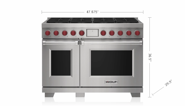 Wolf DF48850BKP 48" Dual Fuel Range - 8 Burners