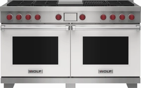 Wolf DF60650CGWHPLP 60" Dual Fuel Range - 6 Burners, Infrared Charbroiler And Infrared Griddle Freestanding Ranges freestanding dual fuel range 30 inch