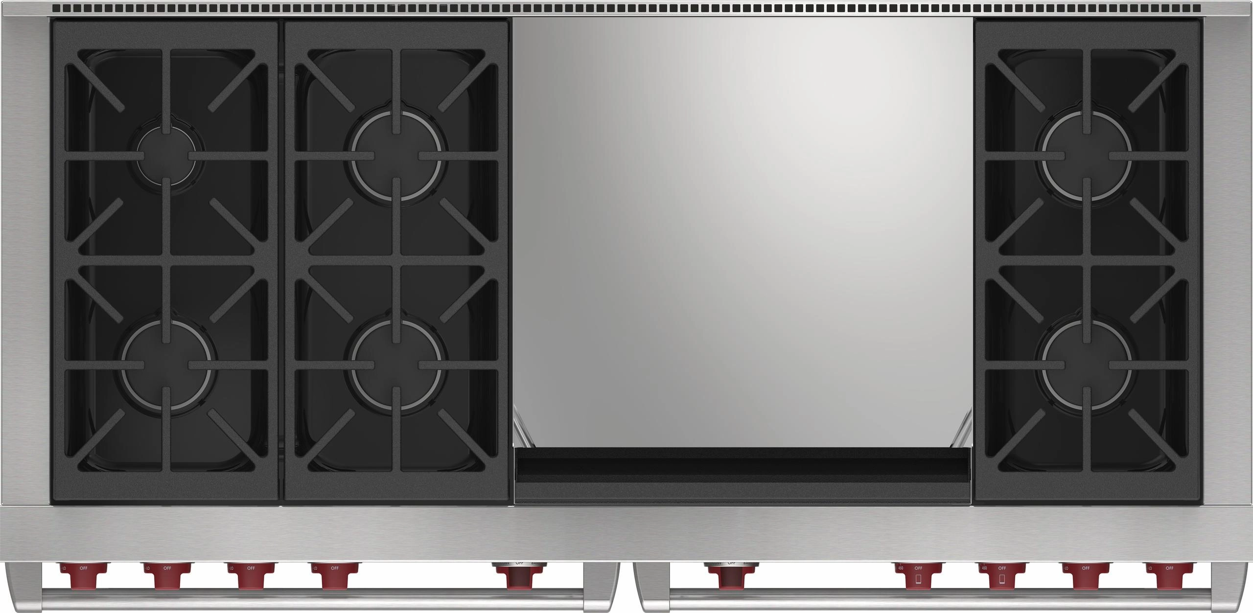 Wolf DF60650DGBKP 60" Dual Fuel Range - 6 Burners And Infrared Dual Griddle