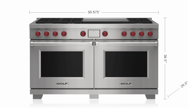 Wolf DF60650DGWHP 60" Dual Fuel Range - 6 Burners And Infrared Dual Griddle