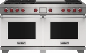 Wolf DF60650DGWHPLP 60" Dual Fuel Range - 6 Burners And Infrared Dual Griddle Freestanding Ranges freestanding dual fuel range 30 inch