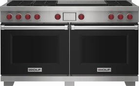 Wolf DF60650FBKP 60" Dual Fuel Range - 6 Burners And French Top Freestanding Ranges freestanding dual fuel range 30 inch