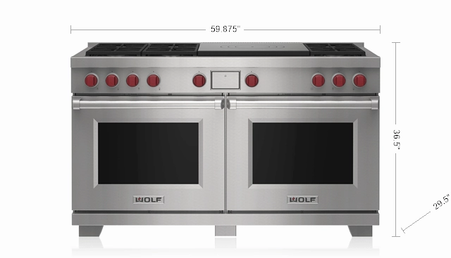 Wolf DF60650FBKPLP 60" Dual Fuel Range - 6 Burners And French Top