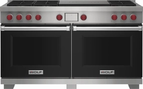 Wolf DF60650FBKPLP 60" Dual Fuel Range - 6 Burners And French Top Freestanding Ranges freestanding dual fuel range 30 inch