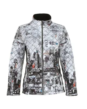 Women's City Life Print Puffer Jacket In White,black