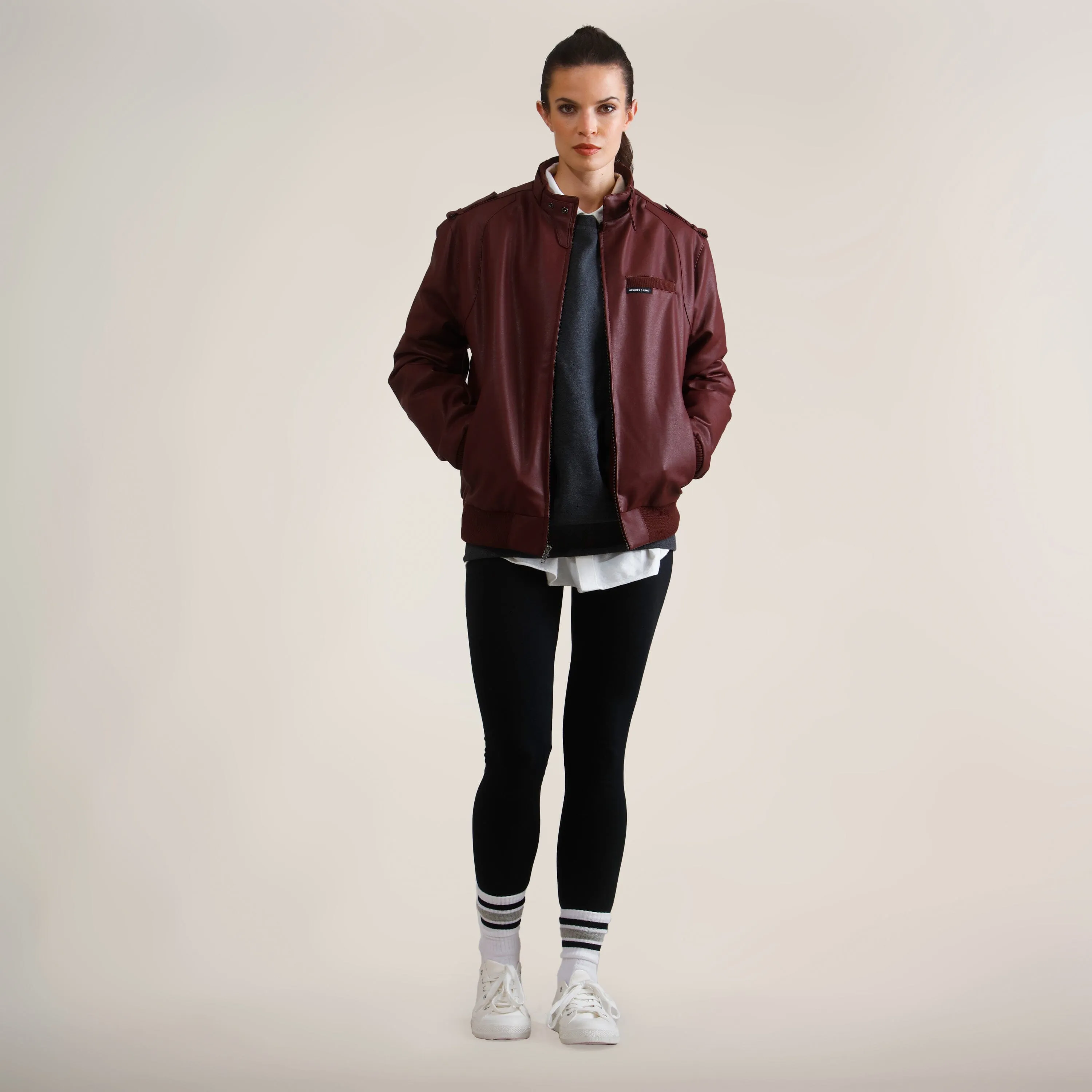 Women's Faux Leather Iconic Racer Oversized Jacket