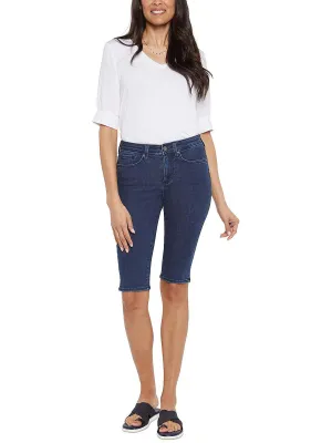 Womens High Rise Midi Denim Shorts