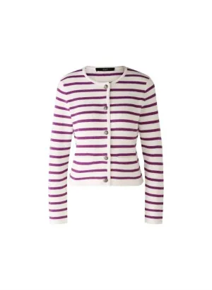 Women's Knit Jacket In White Violet