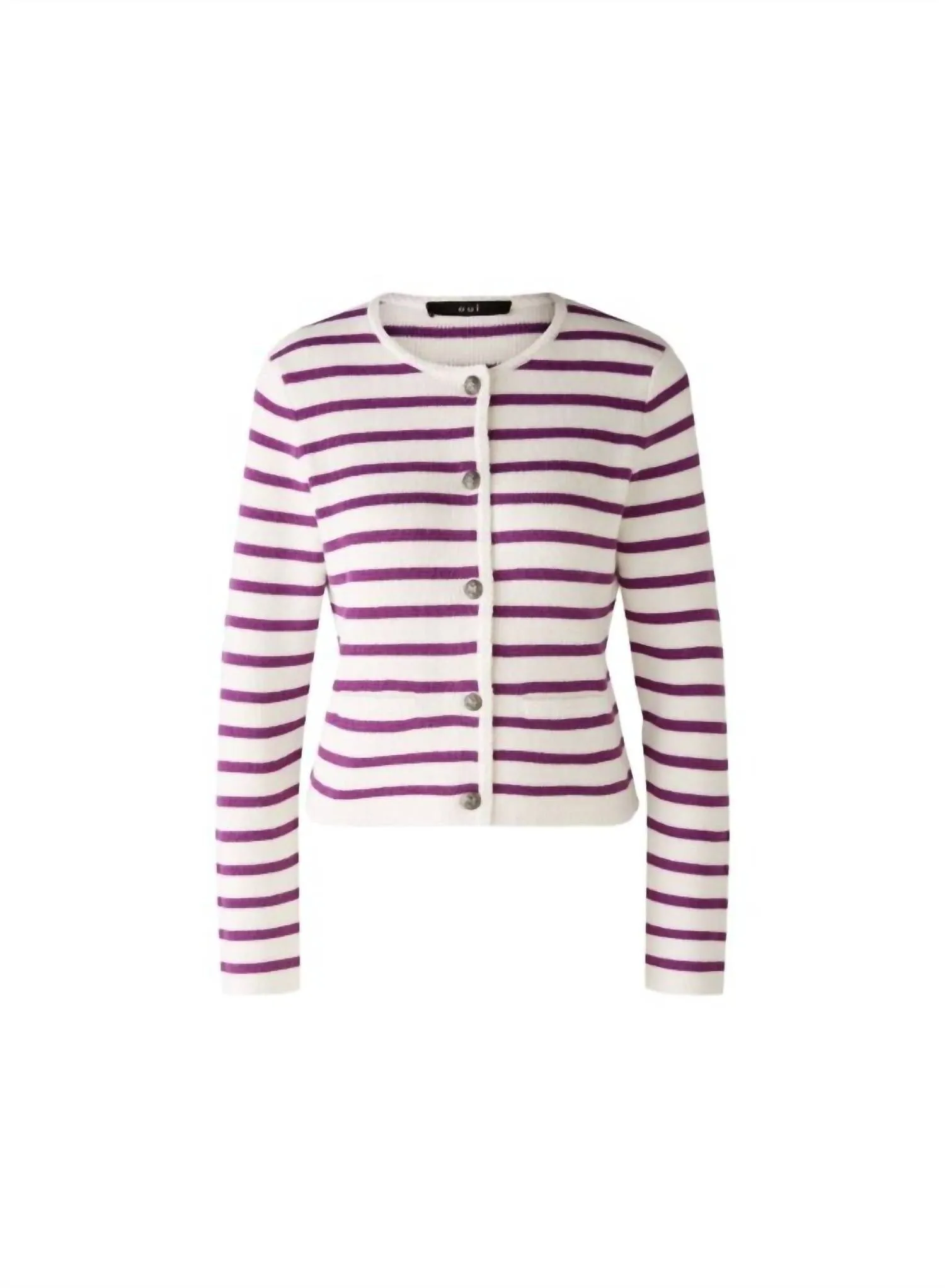 Women's Knit Jacket In White Violet