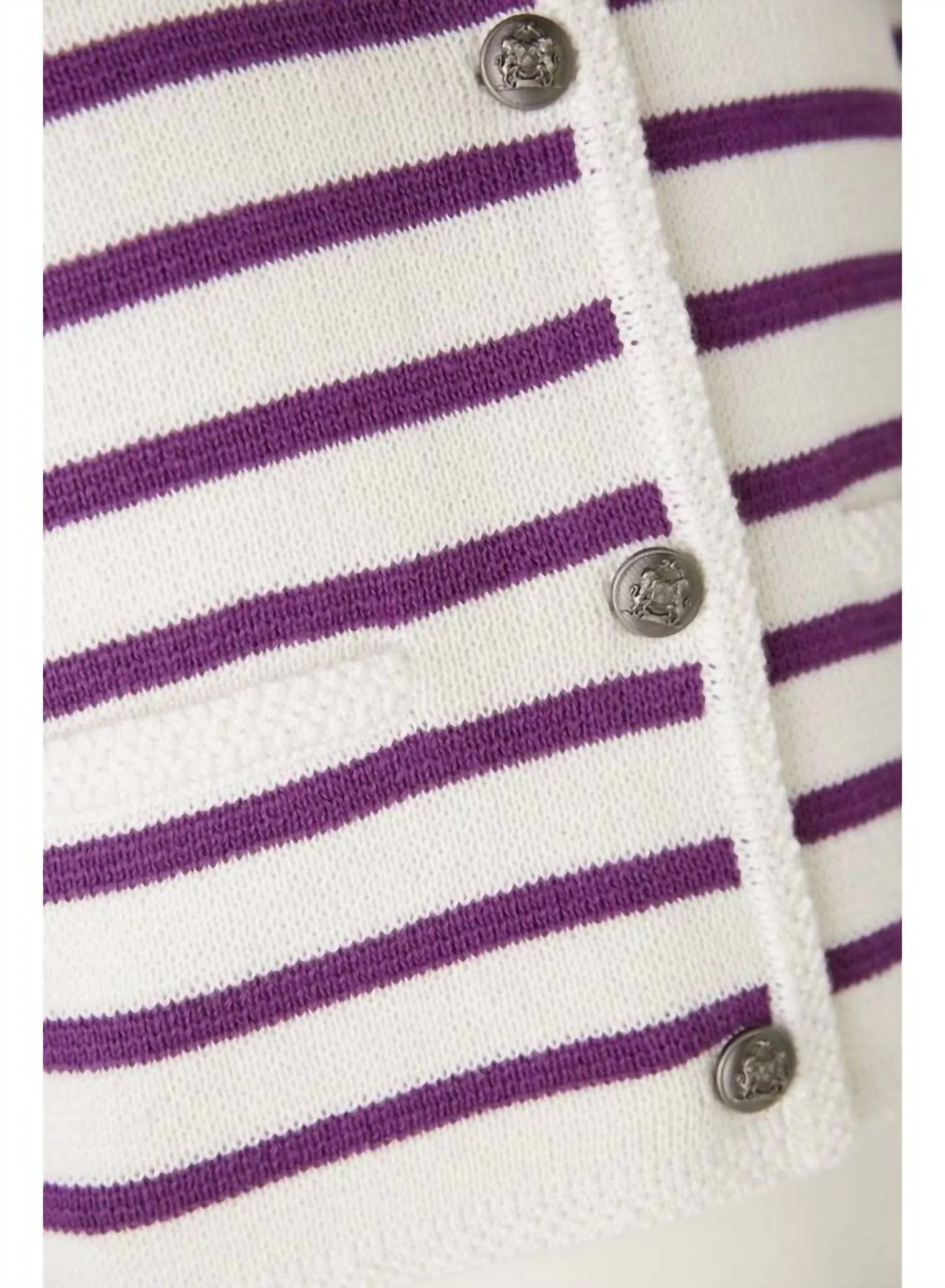 Women's Knit Jacket In White Violet