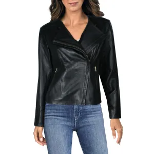 Womens Lined Lambskin Leather Motorcycle Jacket