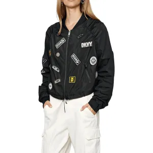 Womens Patchwork Polyester Bomber Jacket