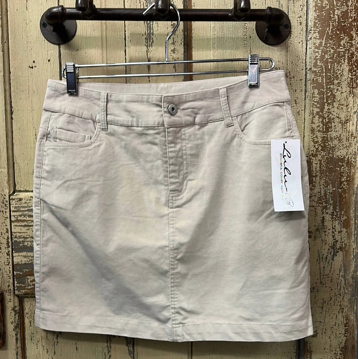 Women's Suede Skort In Stone