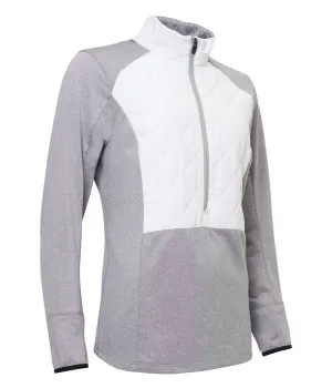 WomenS Troon Warm And Windproof Hybrid Half-Zip Jacket In Grey Melange