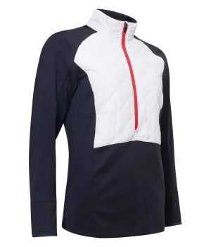WomenS Troon Warm And Windproof Hybrid Half-Zip Jacket In Mixed Navy