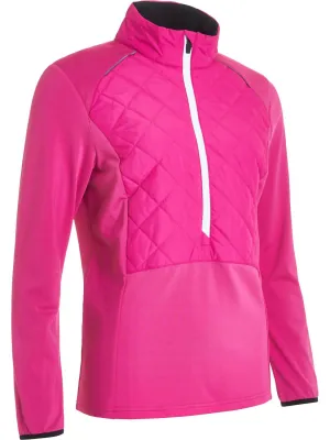 WomenS Troon Warm And Windproof Hybrid Half-Zip Jacket In Powerpink