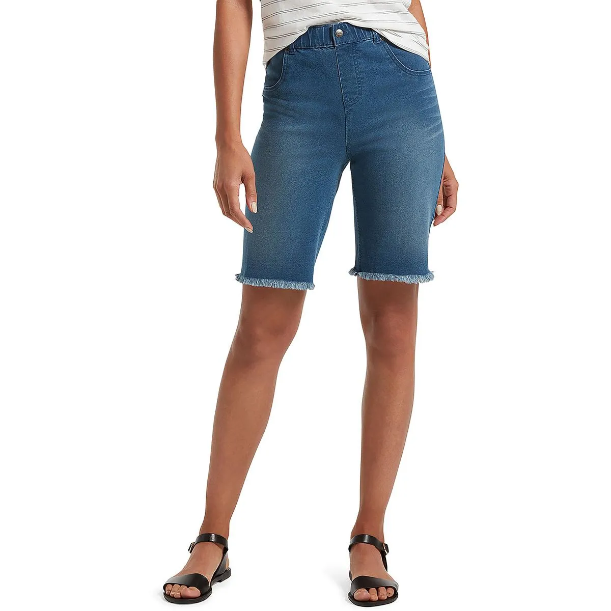 Womens Ultra Soft High Waist Bermuda Shorts