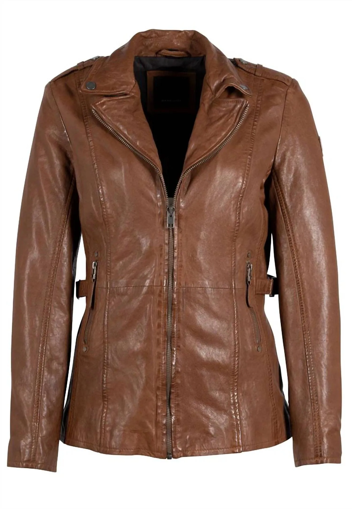 Women's Yellie Leather Jacket In Cognac