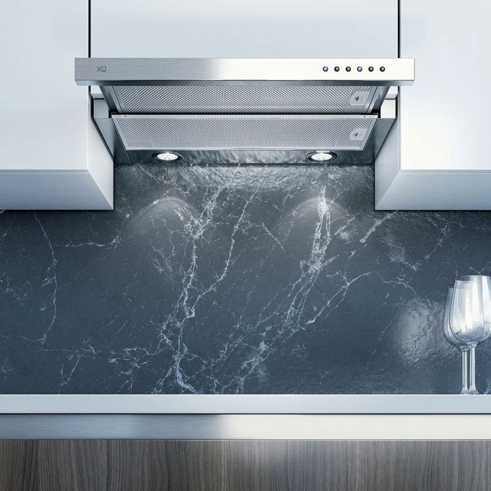 Xo Appliance XOC24SMUA 395 Cfm 24" Under Cabinet Glide Out Visor Italian Made Stainless Ventilation Range Hoods high suction kitchen exhaust hood