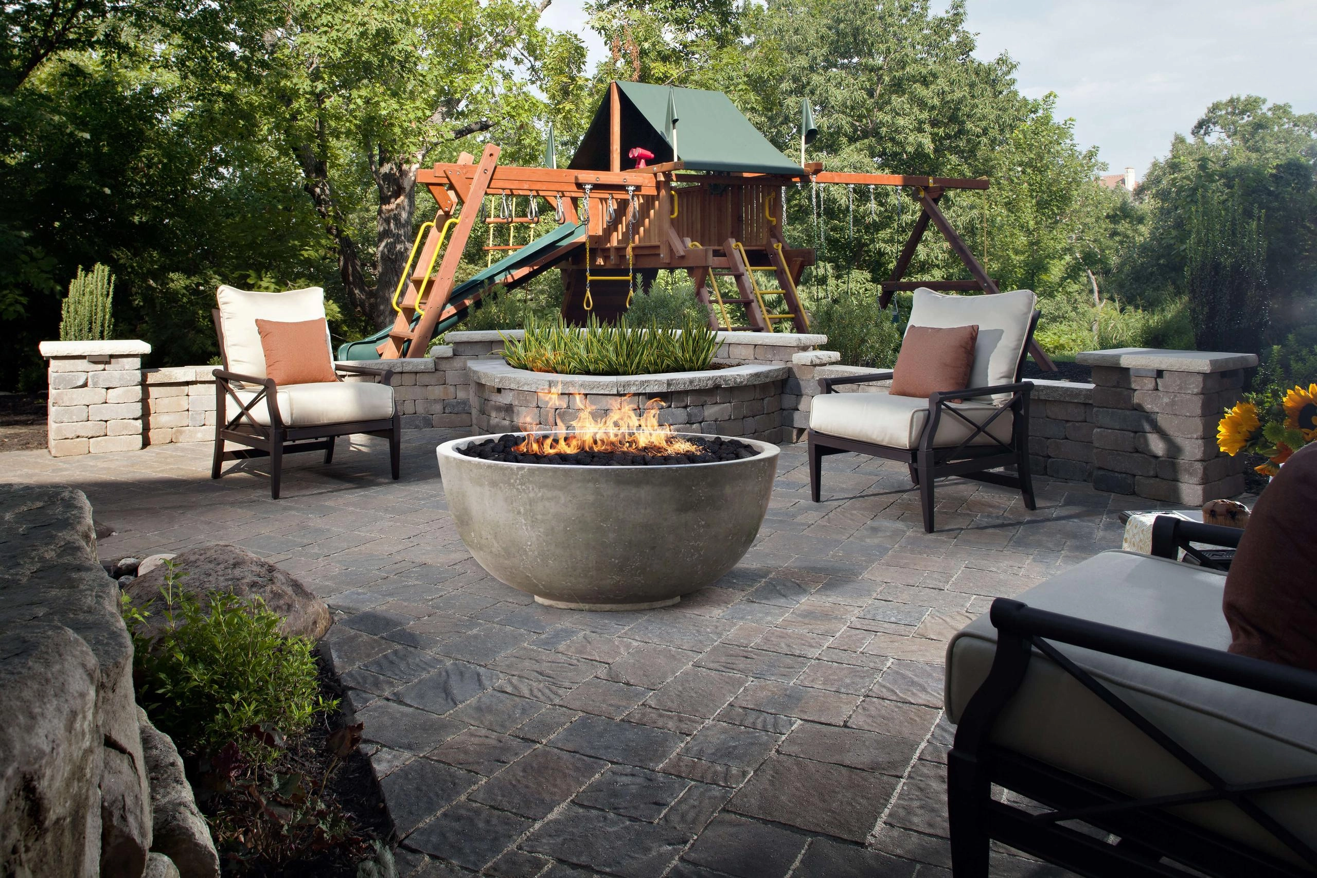 Xo Appliance XOFBWL39LS Fire Bowl 39" Natural Gas Fired Gfrc Limestone