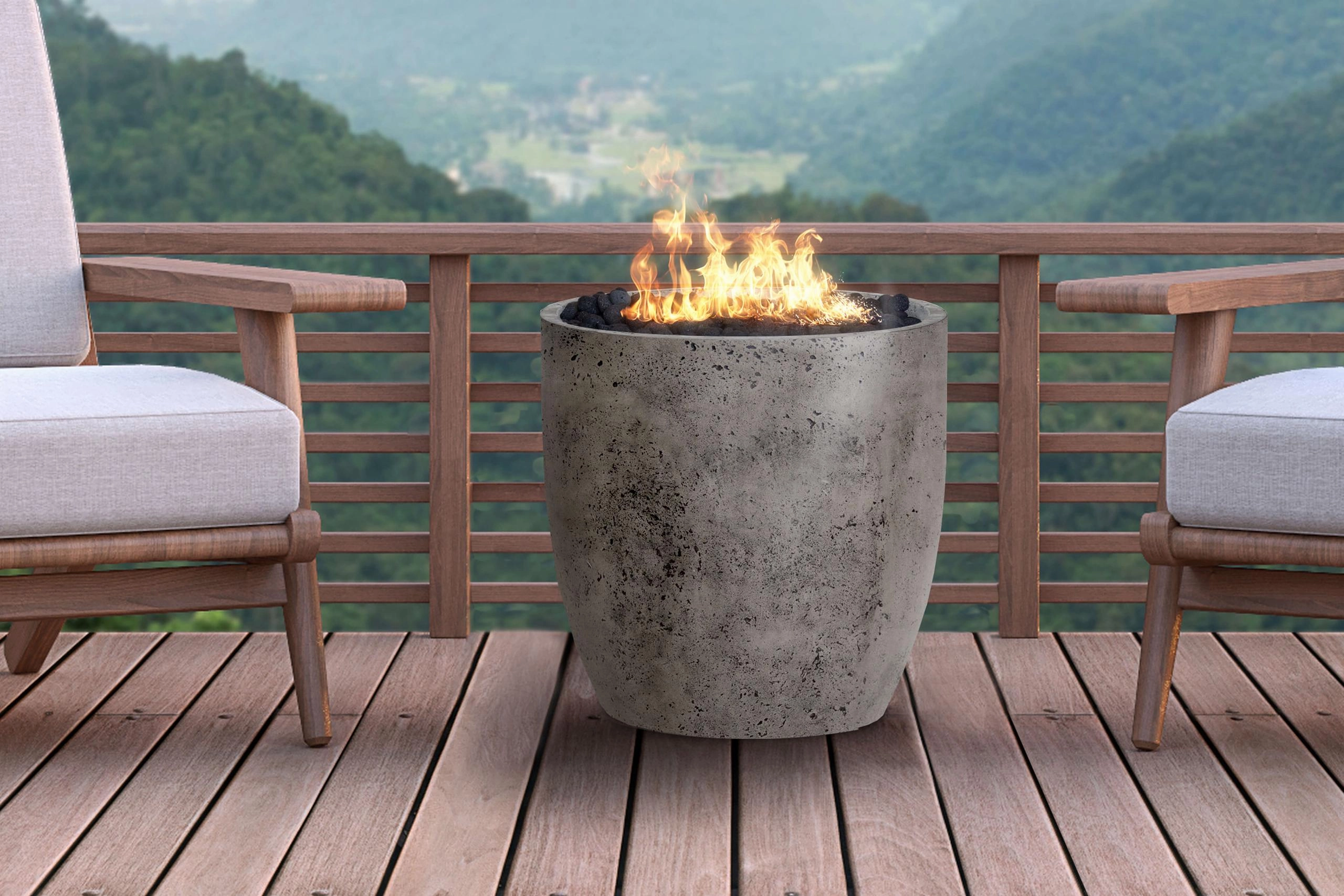 Xo Appliance XOFPOT24LS Fire Pot 24" Natural Gas Fired Gfrc Limestone