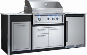 Xo Appliance XOGOK36V1BL Appliance Ready Pre-Assembled 36" Designer Island Black COMPONENTS SOLD SEPARATELY Islands,bbq grill island kit