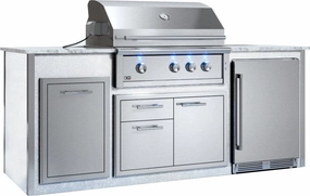 Xo Appliance XOGOK36V1WH Appliance Ready Pre-Assembled 36" Designer Island White COMPONENTS SOLD SEPARATELY Islands,bbq grill island kit