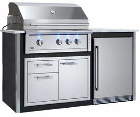 Xo Appliance XOGOK36V2BL Appliance Ready Pre-Assembled 36" Designer Island Black COMPONENTS SOLD SEPARATELY - Gray Islands,bbq grill island kit