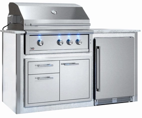 Xo Appliance XOGOK36V2WH Appliance Ready Pre-Assembled 36" Designer Island White COMPONENTS SOLD SEPARATELY - Gray Islands,bbq grill island kit