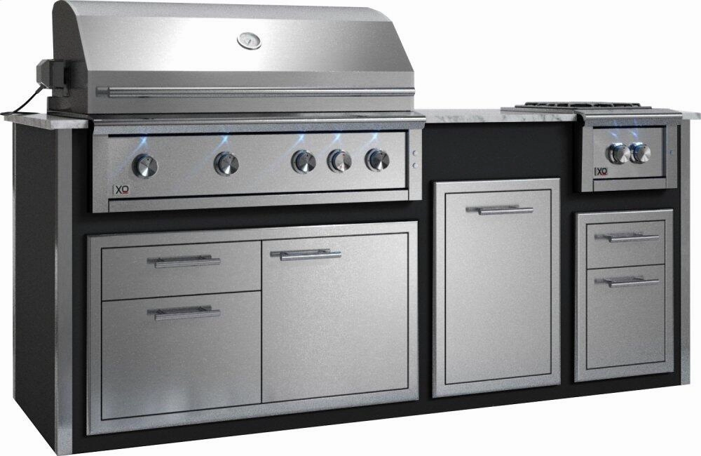 Xo Appliance XOGOK42V1BL Appliance Ready Pre-Assembled 42" Designer Island Black COMPONENTS SOLD SEPARATELY - Gray Islands,bbq grill island kit