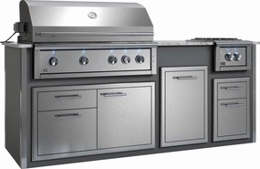 Xo Appliance XOGOK42V1GR Appliance Ready Pre-Assembled 42" Designer Island Gray COMPONENTS SOLD SEPARATELY - Gray Islands,bbq grill island kit