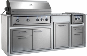 Xo Appliance XOGOK42V1WH Appliance Ready Pre-Assembled 42" Designer Island White COMPONENTS SOLD SEPARATELY - Gray Islands,bbq grill island kit