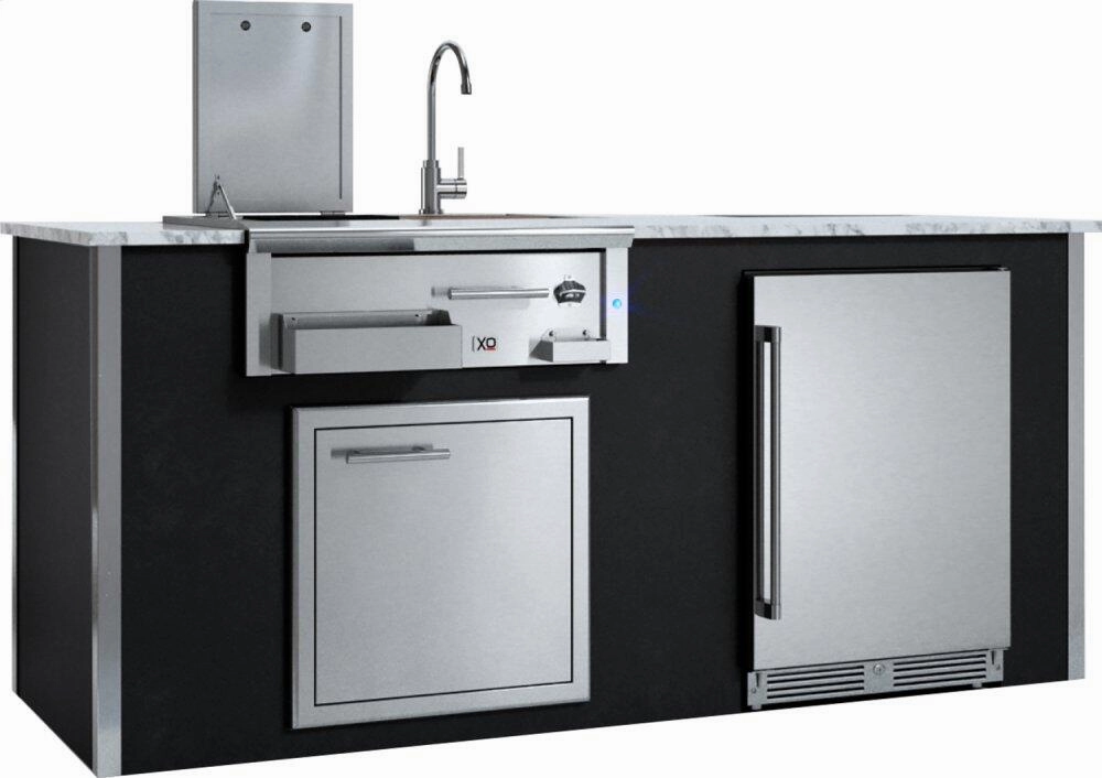 Xo Appliance XOGOKBARV1BL Appliance Ready Pre-Assembled Entertaining Trio Island Black COMPONENTS SOLD SEPARATELY Islands,bbq grill island kit