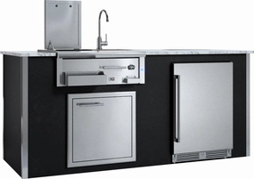 Xo Appliance XOGOKBARV1BL Appliance Ready Pre-Assembled Entertaining Trio Island Black COMPONENTS SOLD SEPARATELY Islands,bbq grill island kit