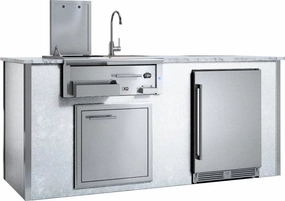 Xo Appliance XOGOKBARV1WH Appliance Ready Pre-Assembled Entertaining Trio Island White COMPONENTS SOLD SEPARATELY Islands,bbq grill island kit