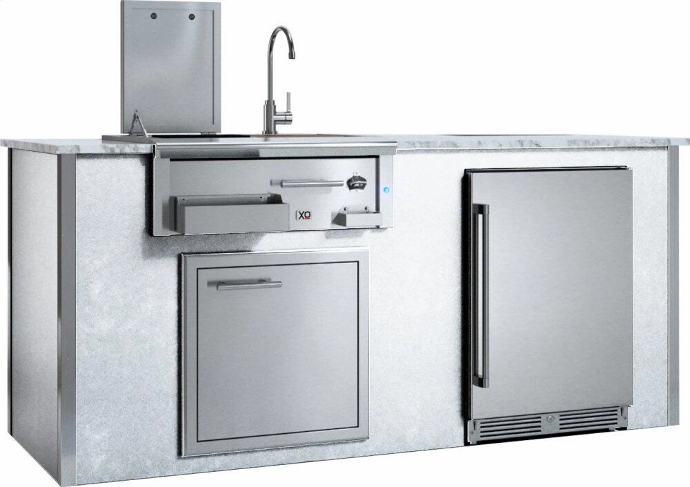 Xo Appliance XOGOKBARV1WH Appliance Ready Pre-Assembled Entertaining Trio Island White COMPONENTS SOLD SEPARATELY Barbeque Grill Accessories,grill tool set