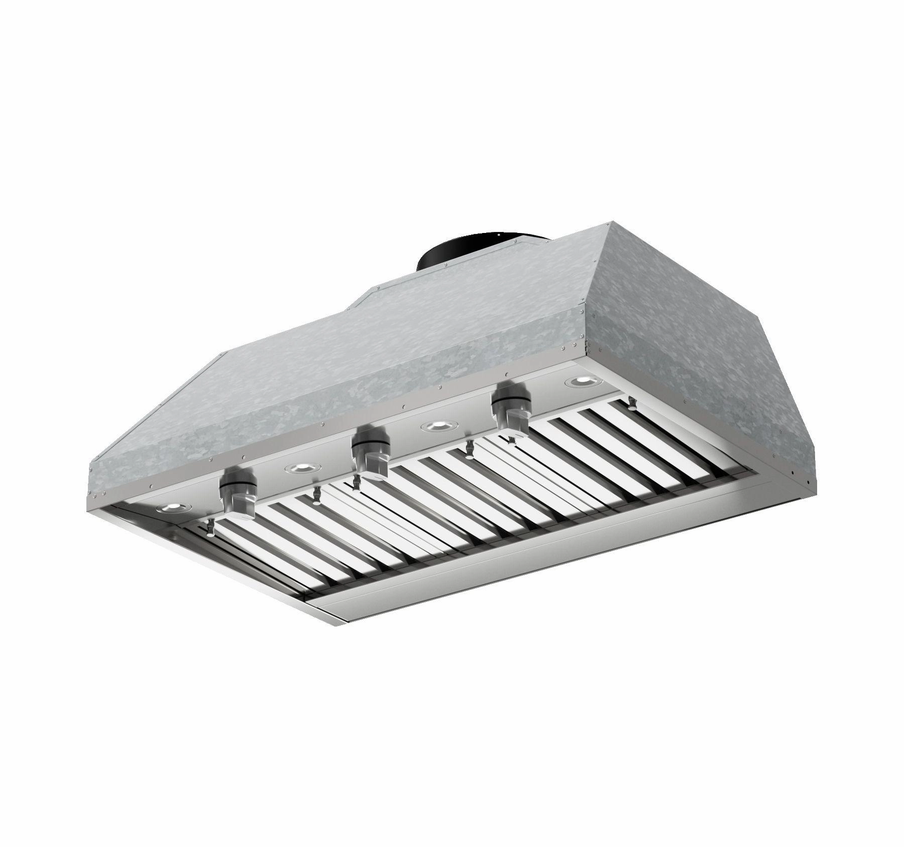 Xo Appliance XOGVIL36S Outdoor Custom Insert For A 36" Wide Custom Hood, 1200 Cfm, Led Lights, Pro Baffle Filters Outdoor Hoods,outdoor vent hood